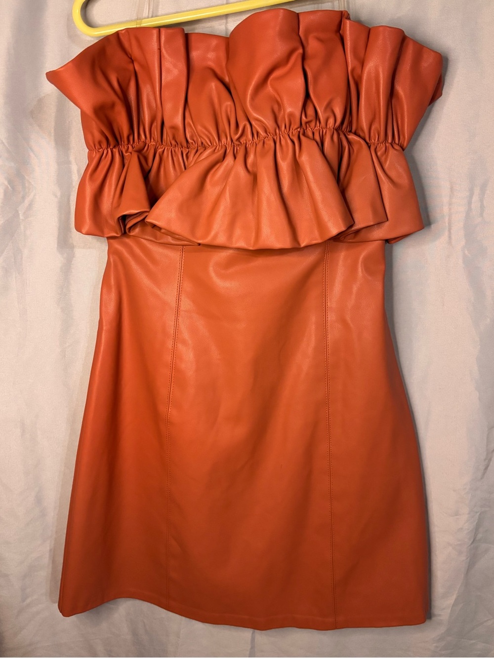 Pink Leather Mini Dress